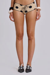 Lola Mini Short Bikini Bottoms in Polkadot Stripe